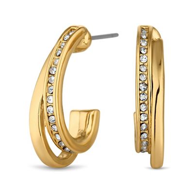 Gold double hoop earring